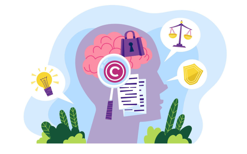 Ilustración de una cabeza con cerebro y símbolos de análisis para explicar qué es pensamiento crítico